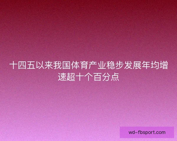 十四五以来我国体育产业稳步发展年均增速超十个百分点